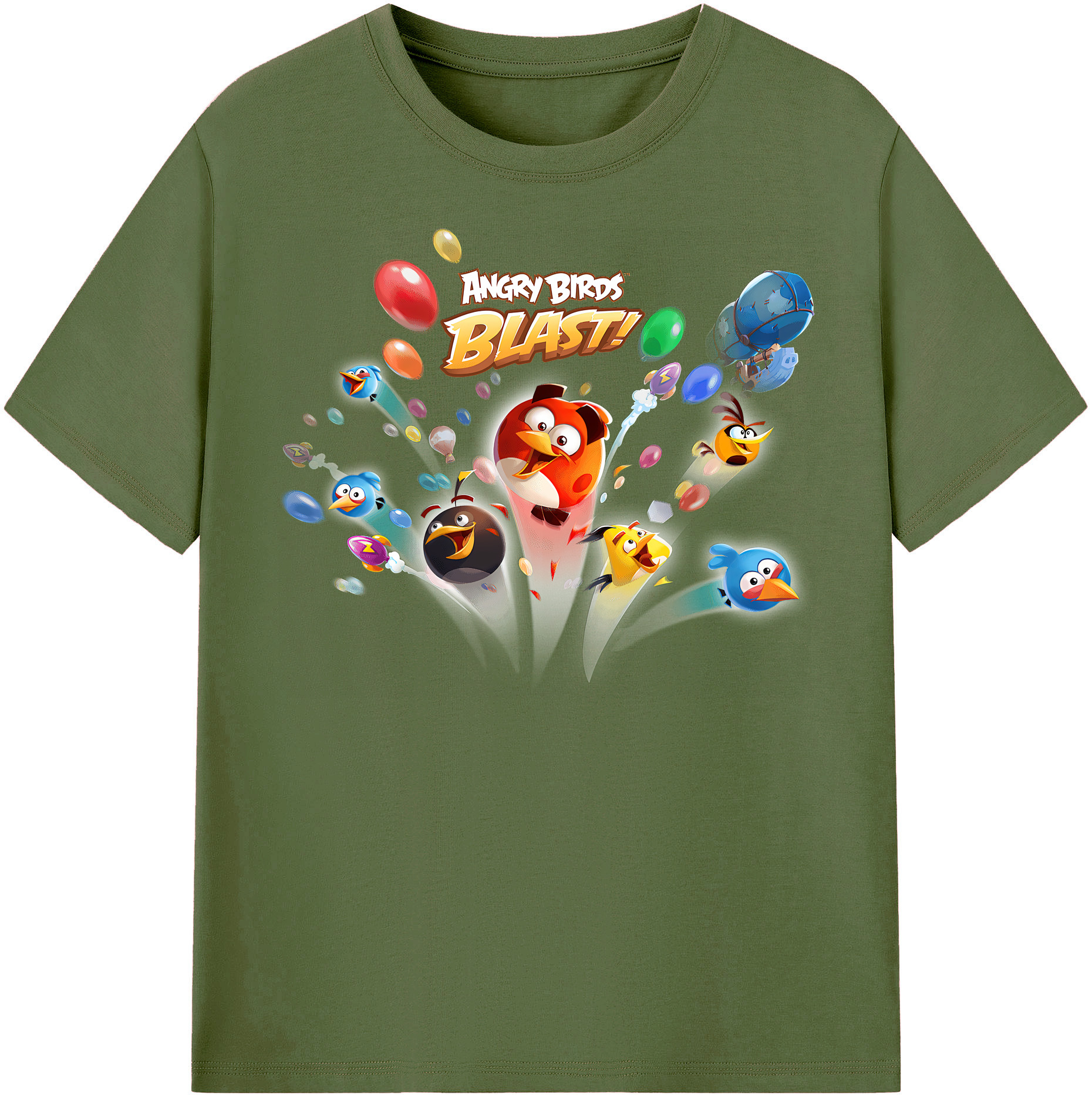 （画像用） Angry Birds アングリーバード 綿100％半袖Tシャツ（フロントプリント）